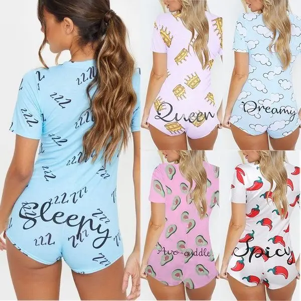 

Sexy Design Women Night Wear Short Onesie Sleep Wear Pajamas