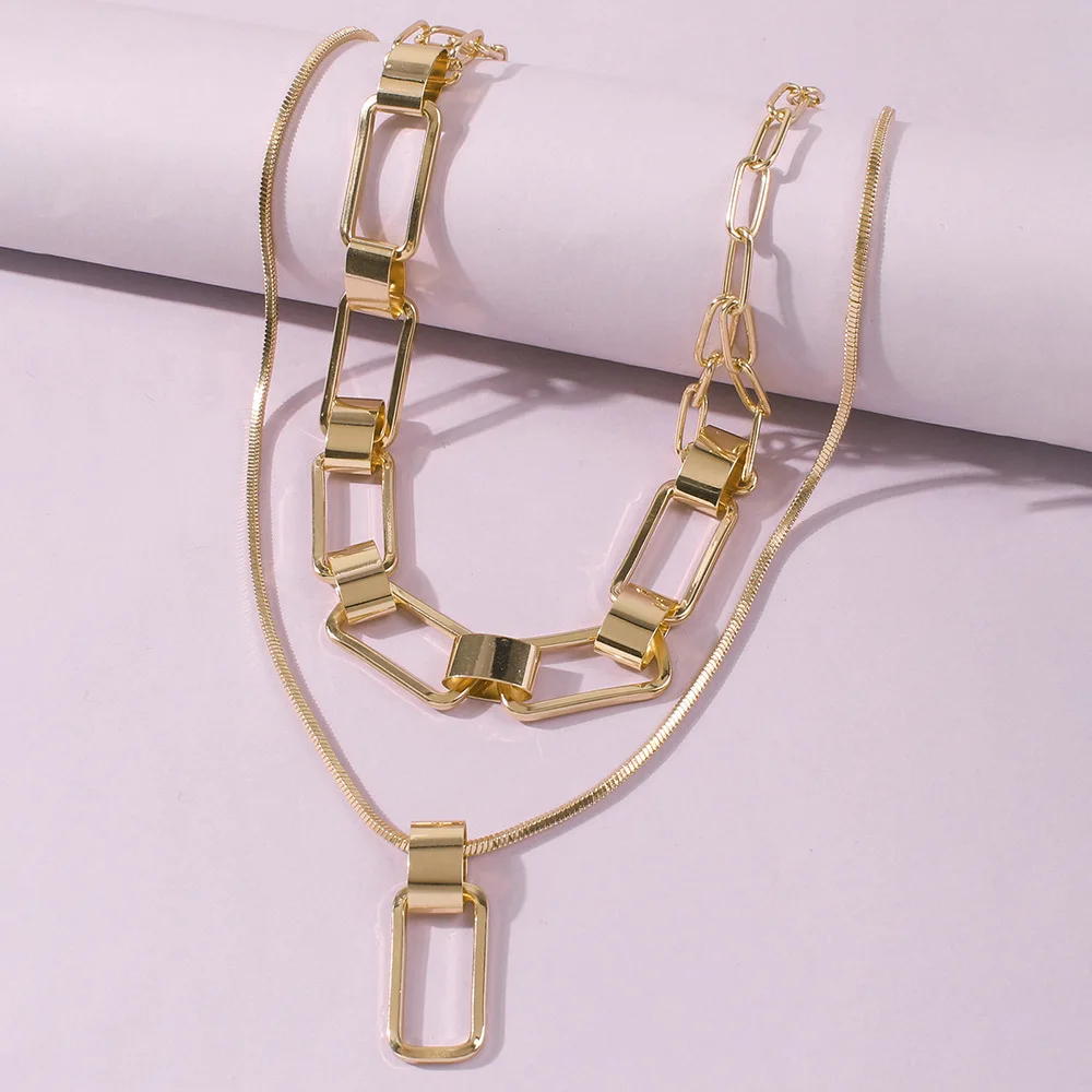 

Jachon Hot sale fashion exquisite women personalized layered gold necklace