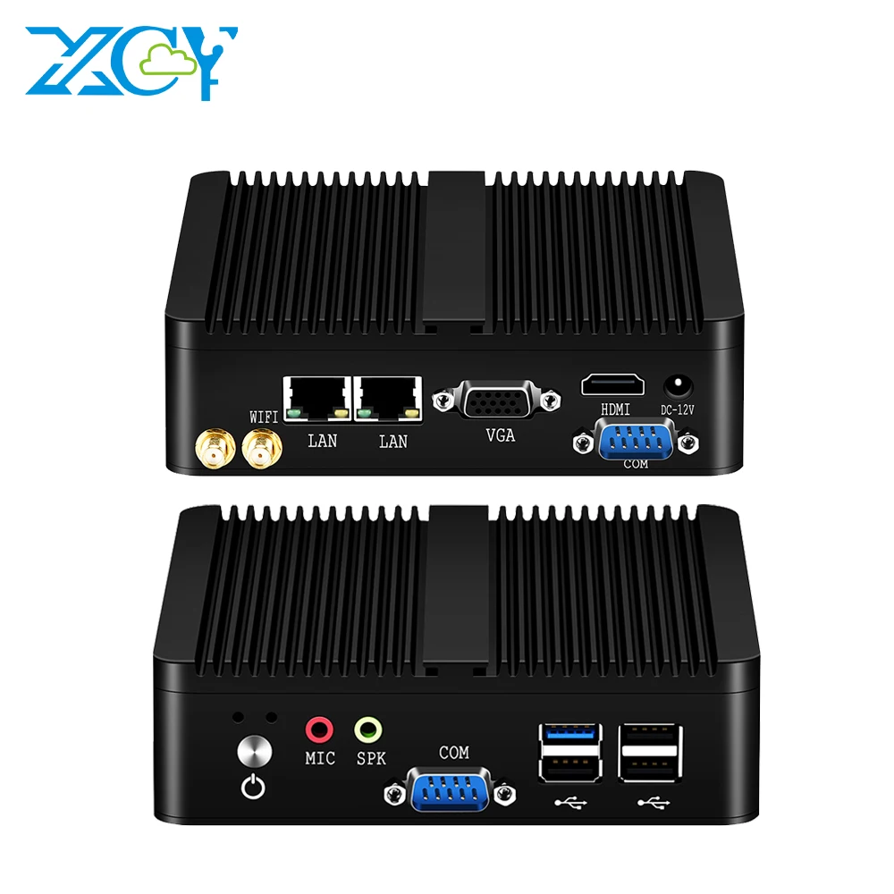 

XCY mini pc rs232 J1800 2 ethernet Lan rs232 fanless mini desktop barebone system