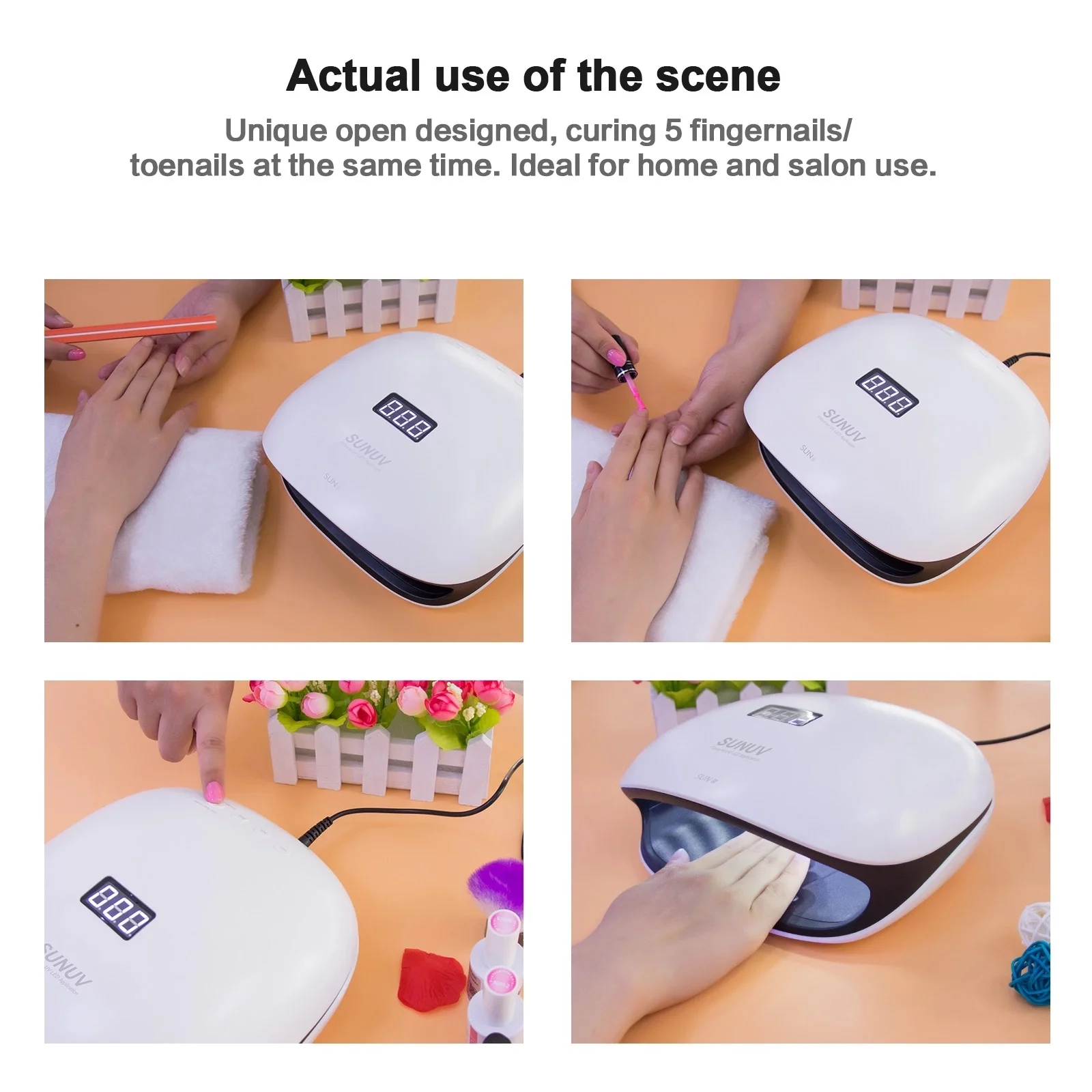 SUNUV Nail Lamp Device SUN4 48W LED UV Nail Lamp Nail Dryer for Gel Polish