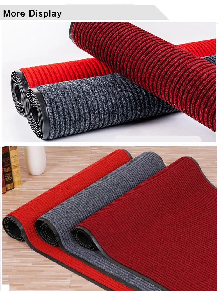 PVC  double stripe ribbed carpet for hotel outdoor usage