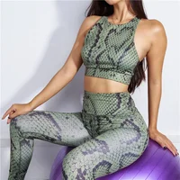 

Snake Sport Bra Pants Gym Tracksuit Fitness Women Sportswear for Yoga