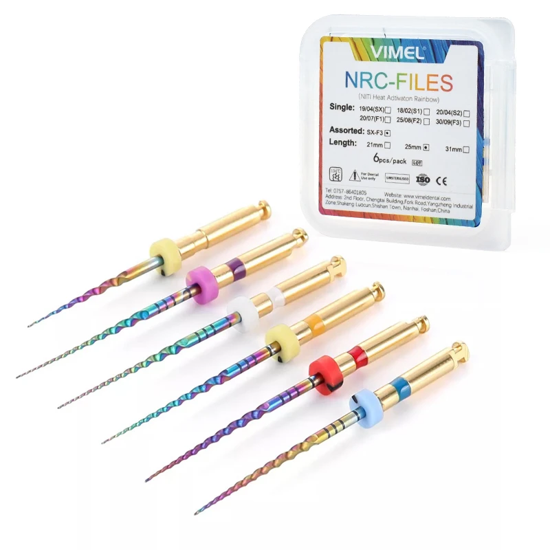6Pcs Dental Instrument Heat Activation Color Files Endo File Engine Use Rotary Files Endondontic Root canal NITI Dentist  Tool