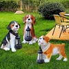 outdoor and garden ornament resin dog statues led solar light