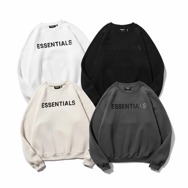 

Fear of god essentials wholesale cheap 3D print streetwear oversize men's fleece sweatshirt, Could be customized