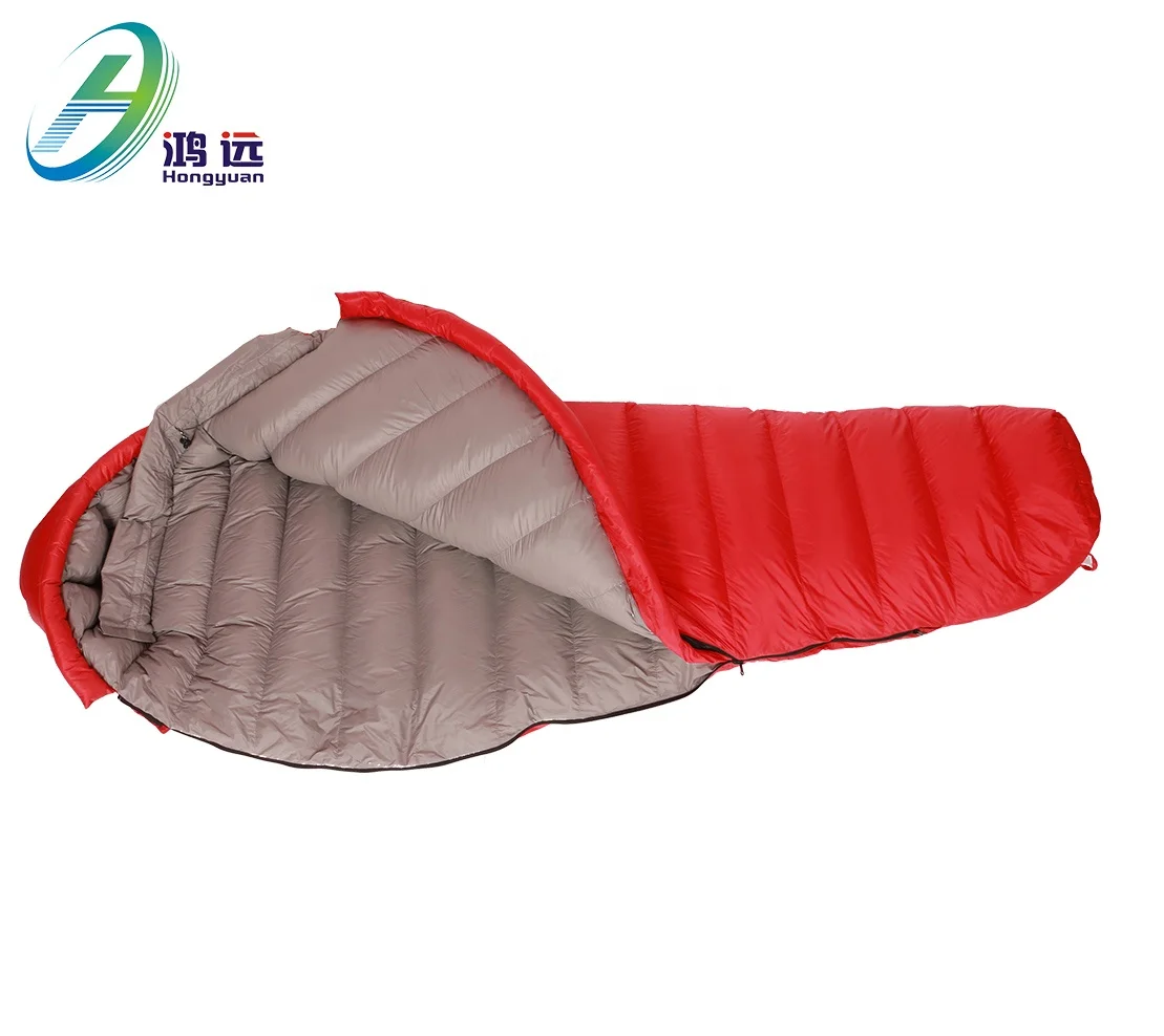 

minus 20 degree winter duck down lightweight mummy sleeping bags for cold weather, Customized color