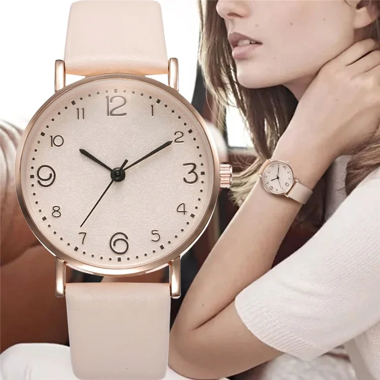 

Fashion Luxury Leather Band Analog Quartz WristWatch Ladies Watch Women Black Clock, Picture