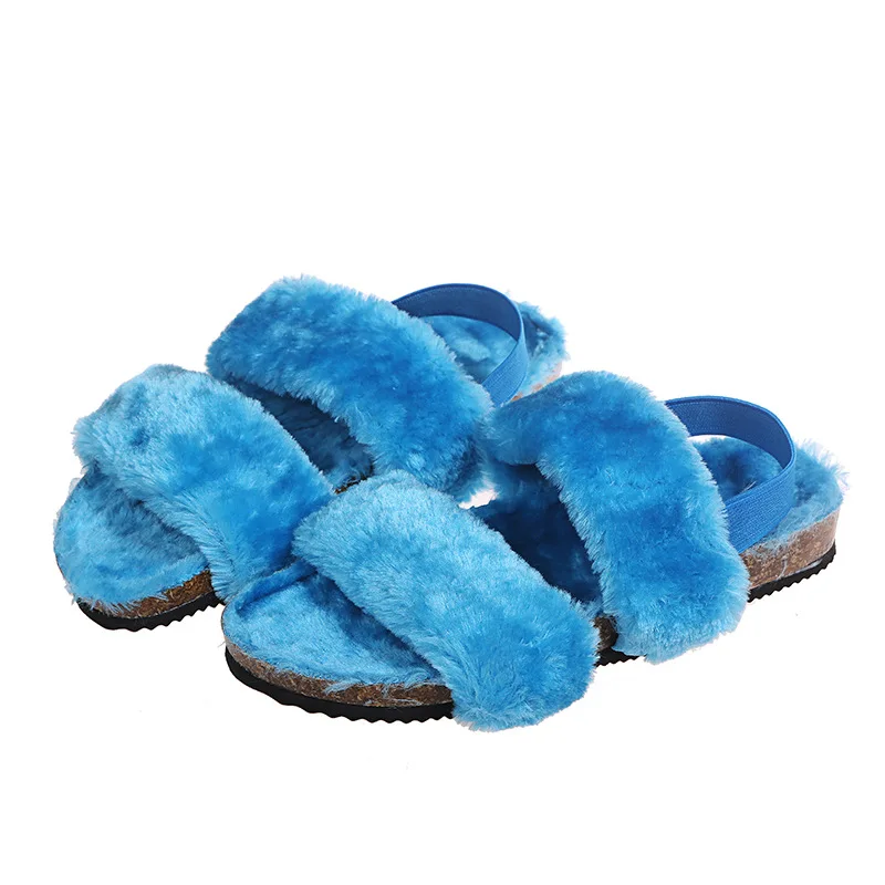 

Faux Indoor Slipper Womens Slippers Fluffy Wool Fashion Bedroom Cheap Furry Home for Women Fur Sandals