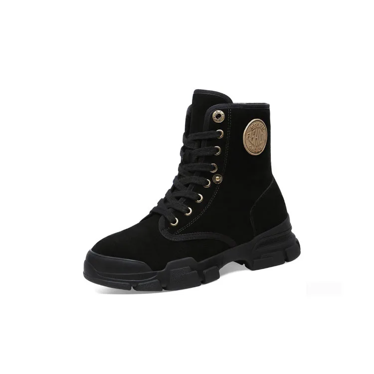 

Good quality ankle boots for girl shoes motorcycle walking women's shoes flat shoes Fashionable Lace up women's boots