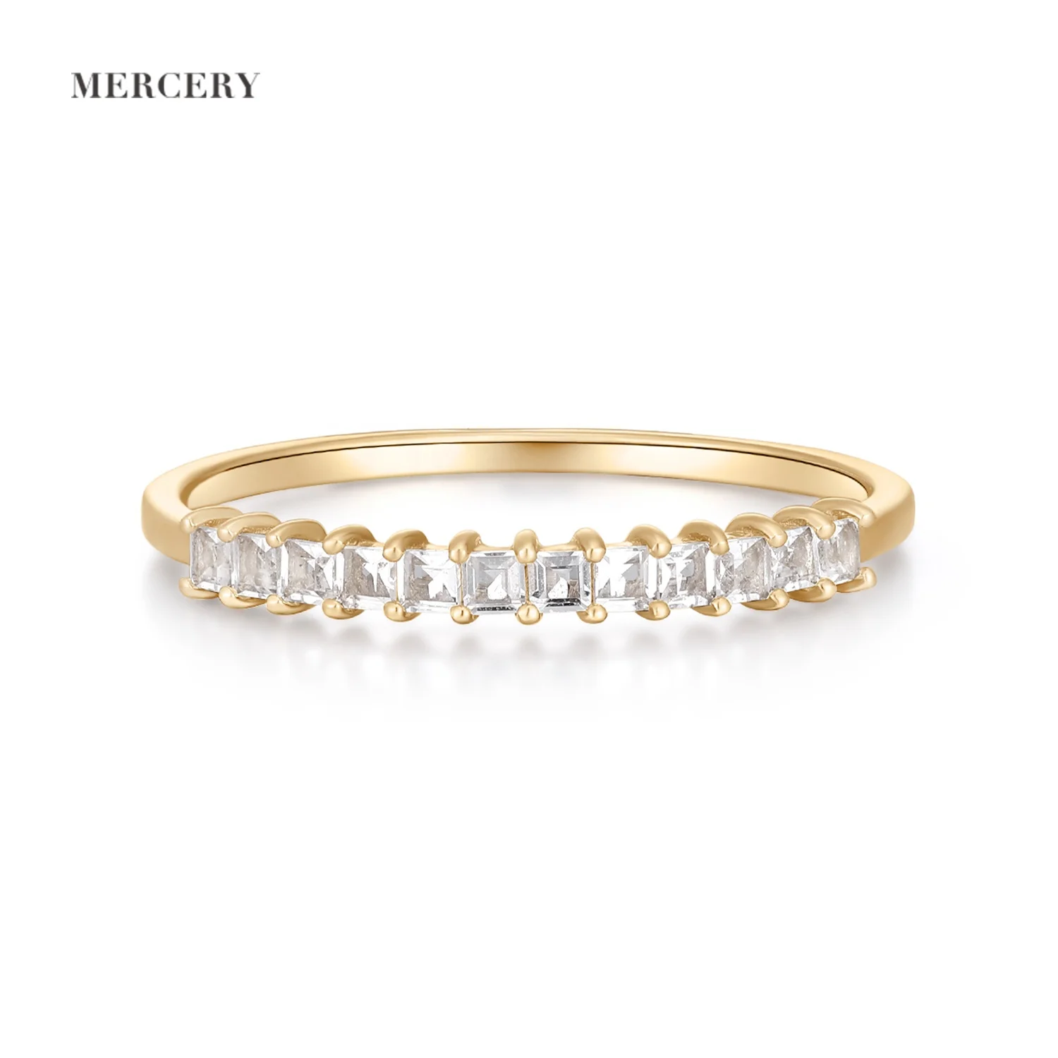 

Mercery Dainty Luxury Jewelry White Topaz Ring Jewelry Natural Gemstone Ring 14k Solid Gold Ring For Women