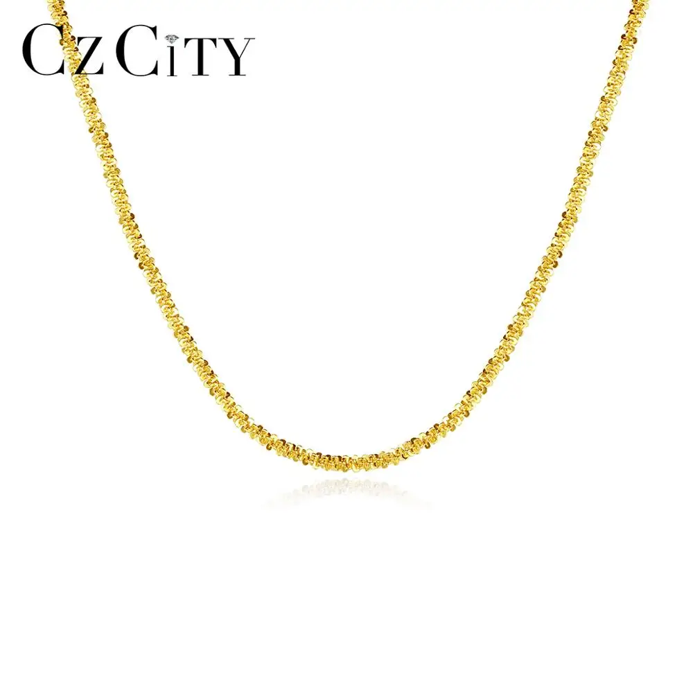 CZCITY Sterling Silver Chain Necklace New Designer 925 Silver Necklaces Jewelry