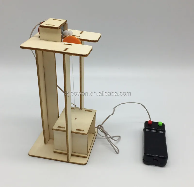 Creative DIY Electric Lift Handmade Elevator Model Children Assembled Toys