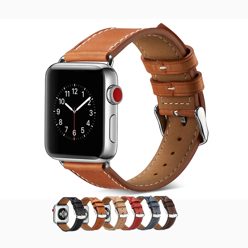 

Fashion watch band quick release leather belts watchband slim thin style straps for iphone apple watch series 6, Multi colors