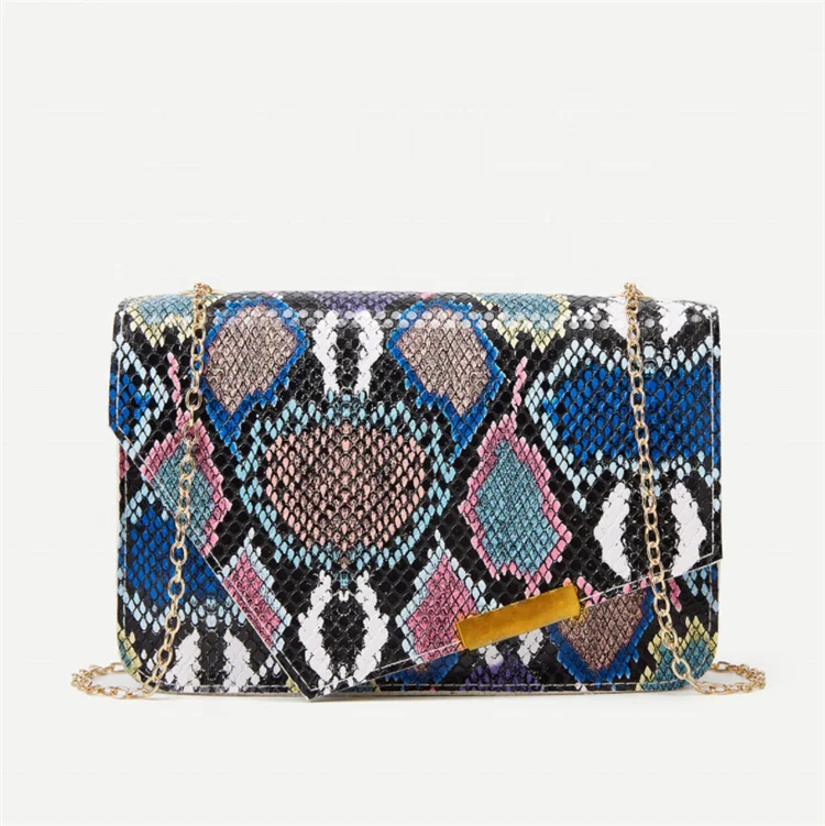 

Sac femme Bolsa de senhora Luxury Cosmetic bag Clutch Envelope bag Snakeskin Print Leather Elegant Feminina Crossbody Bag