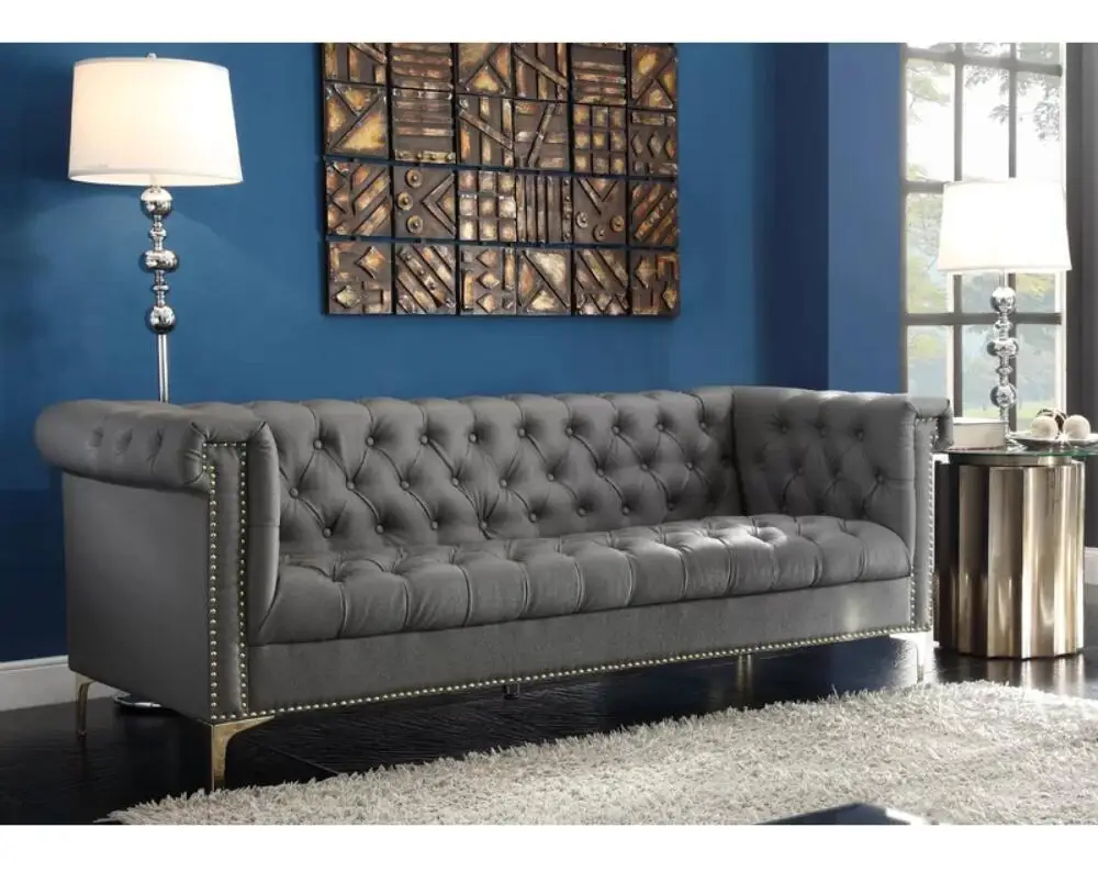 
Hot Sell Living Room PU Leather Chesterfield Sofa 