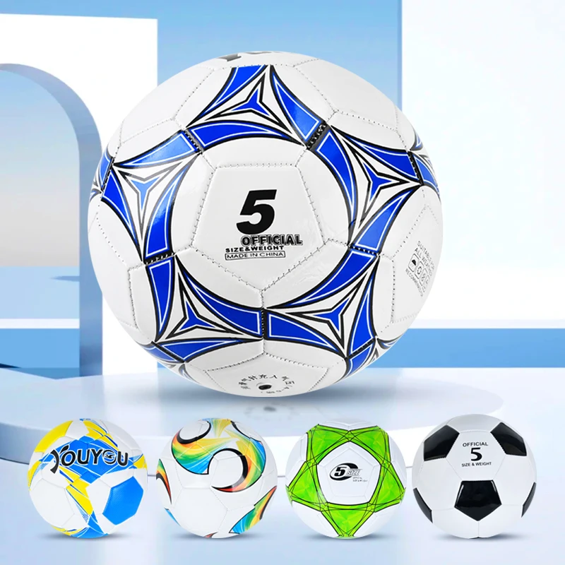 

customized PVC foot ball SIZE 5 balones de futbol stitched machine soccer ball