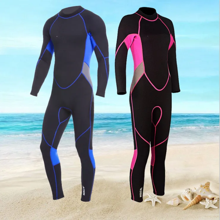 

Men Women Two Piece 3MM 5MM 7MM Hooded Neoprene Spearfishing Wet Suit Diving Wetsuits, As picture shows