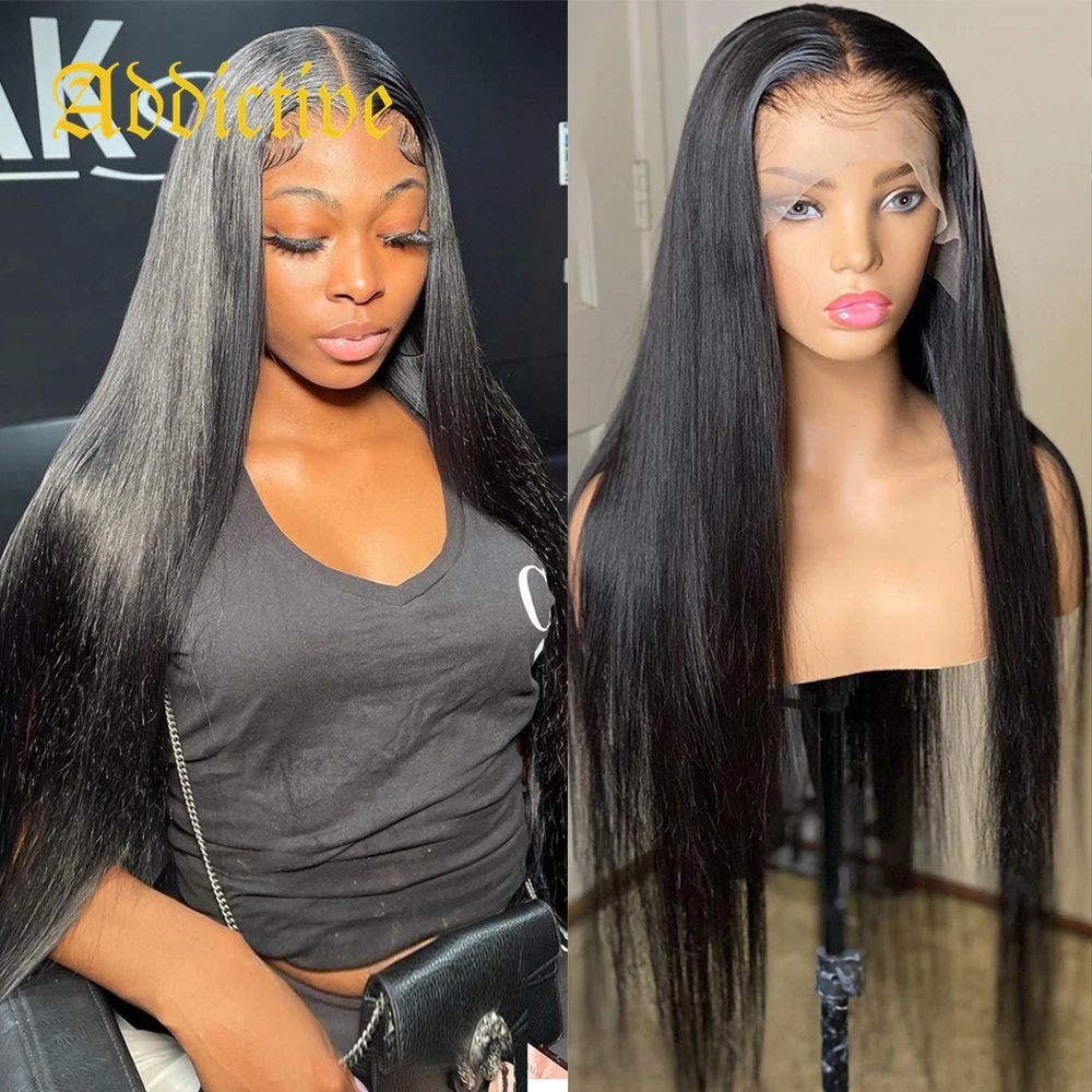 

Addictive T Part Lace Frontal Wig Human Hair Brazilian Natural Straight for Men Remy Natural Color 13x4x1 Yes.100% Virgin Hair