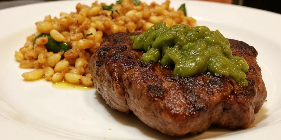Szechuan and garlic seasoned steak