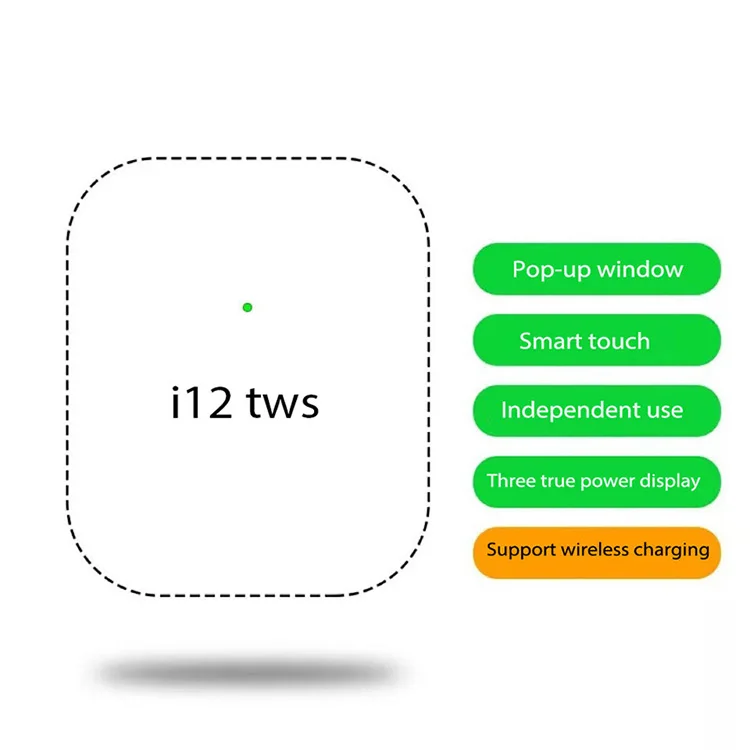 
2019 Original Mini Auriculares Audifonos Bluetooths 5.0 Wireless i12tws Earbuds I12 Tws 