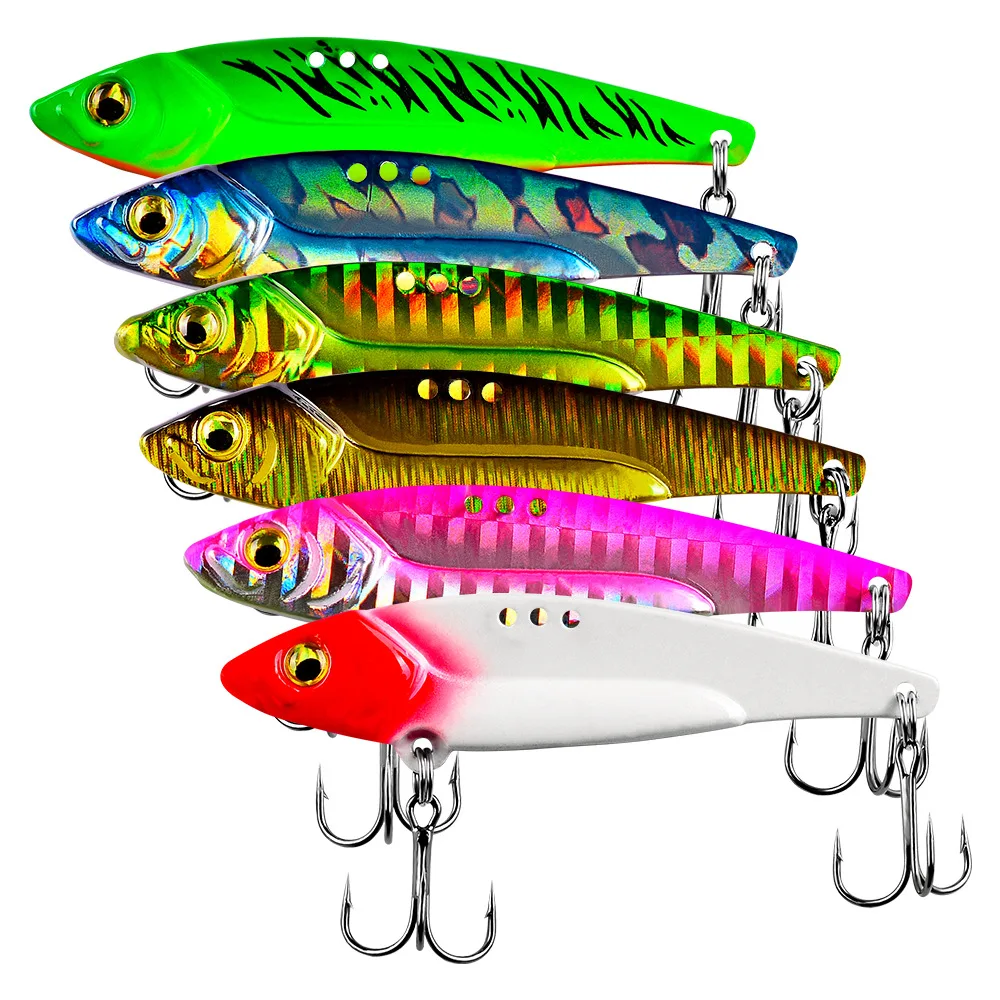 

5/7/12/17/20g Fishing Lures Metal VIB Hard Swimbait Blade Baits for Freshwater Saltwater Bass Walleye Trout Crappie Perch, 6 colors