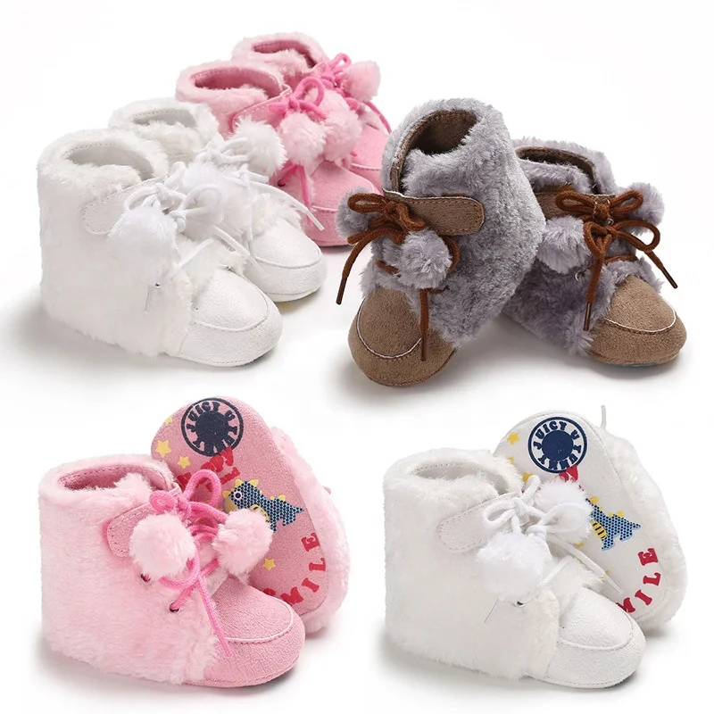 

Soft Winter Lace Up Cotton High Top Baby Girls Shoes Warm Shoes Toddler Snow Boots