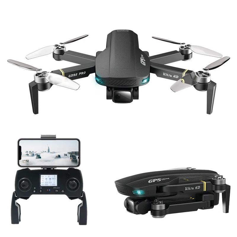 

2021 New Global Drone GD93 Pro GPS Drone 6K Gesture with Camera HD Dual Camera 28 mins Flight Brushless Foldable Quadcopter