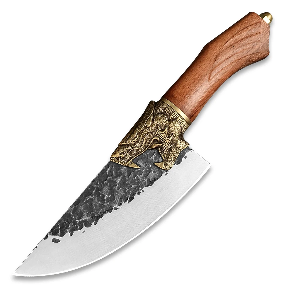 

Wholesale Low MOQ Super Sharp Leather Sheath Outdoor Hunting Camping Survival Carbon Steel Serbian Hand Forged Kitchen Knives