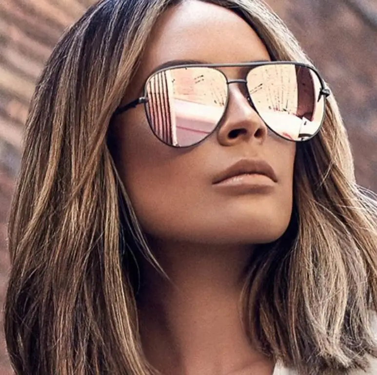 

New Brand Designer Fashion Sunglasses Women's Oversized Pilot Sun glasses For Women Luxury Shades 2019 New Lunettes Femme UV400