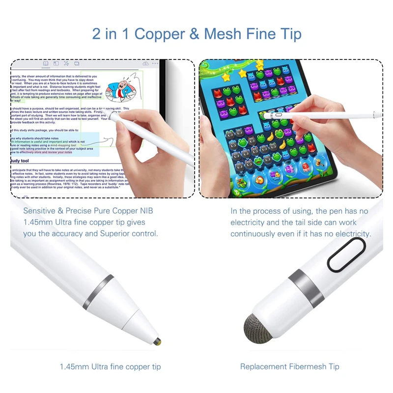 

2021 Hot Sale Tablet Stylus Pen for iPad iPhone Huawei Xiaomi Touch Screens, White