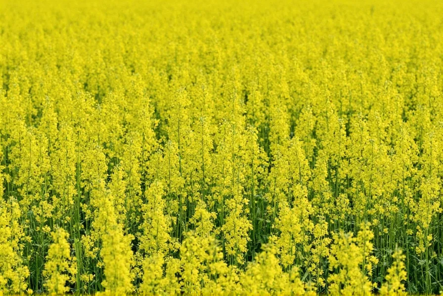 Mustard field showing healthy plant growth with proper pest management techniques including companion planting