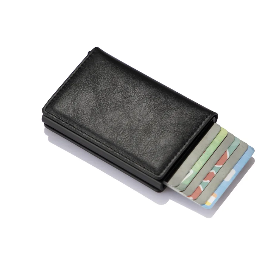 

Mens leather wallet with rfid blocking card holder and inside money clip for holding credit cards and cash