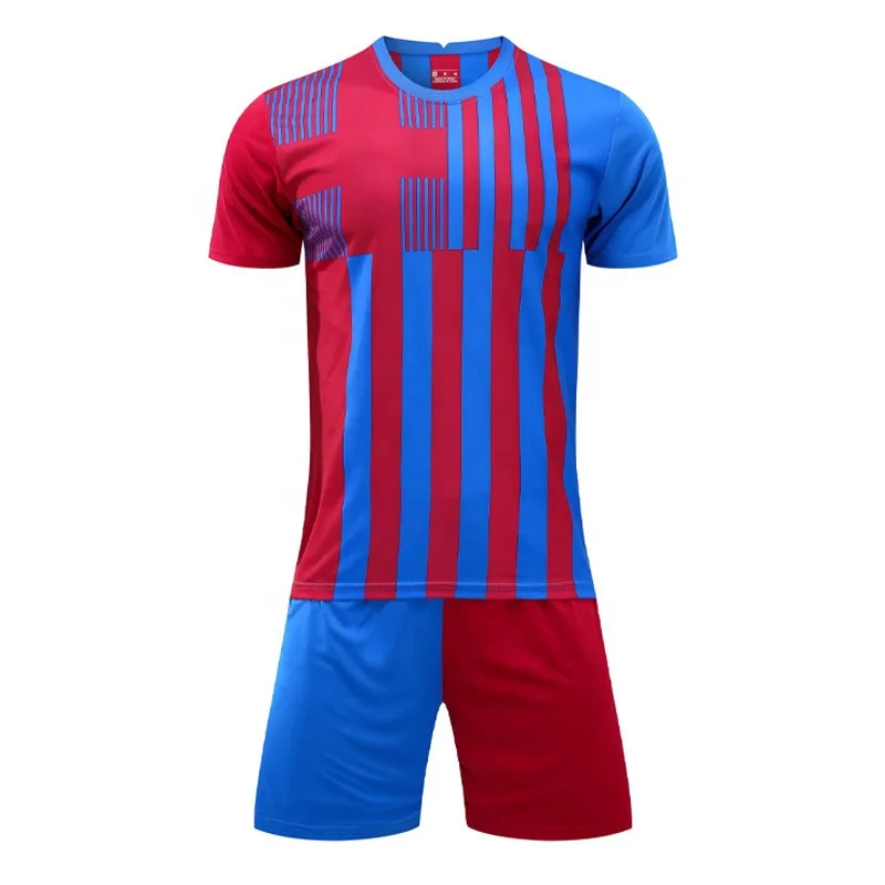 

Wholesale Training Sweaty Breathable Football Jersey Suit Striped Polyester Comfortable Soccer Wear