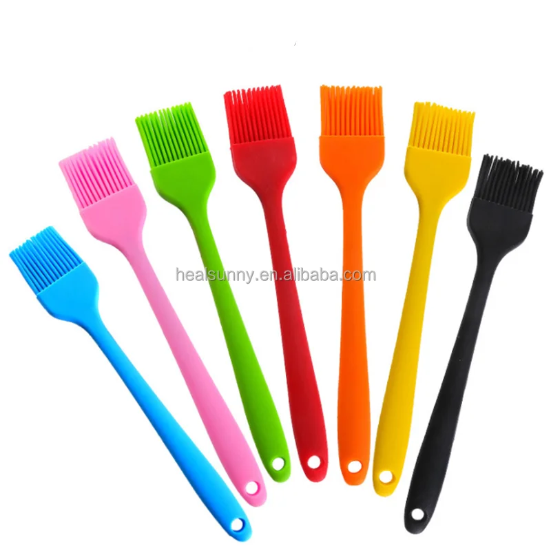 

BPA free silicone oil brush with plastic handle for BBQ portable silicone brush, Custom color