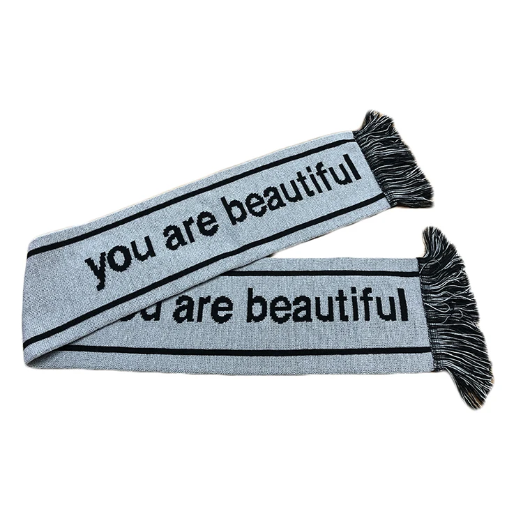 

Authentic Knit Scarf Soccer Double Sided Knitted Fan Football Scarf, As picture show or custom