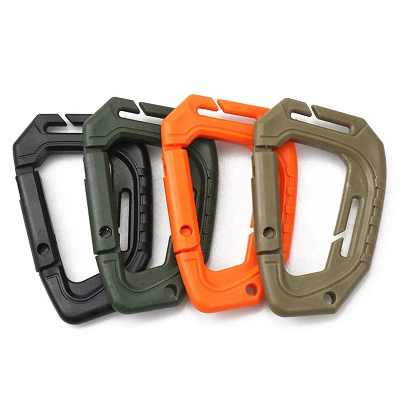

Big D-type Plastic Steel Tactical Molle Quick Hook Hanging Buckles Clip Outdoor Camping Backpack Pouch Tools EDC Tool, Black / orange / army green / brown