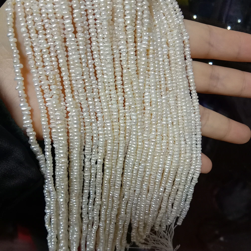 

2-3 mm mini pearl wholesale freshwater loose pearl strand,near-round shape normal quality