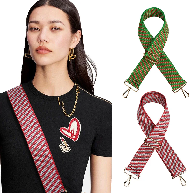 

Nylon Bag Parts Accessories Woven Webbing Detachable Crossbody Polyester Bag Belt Heavy Duty Shoulder Bag Strap, Red, yellow, green