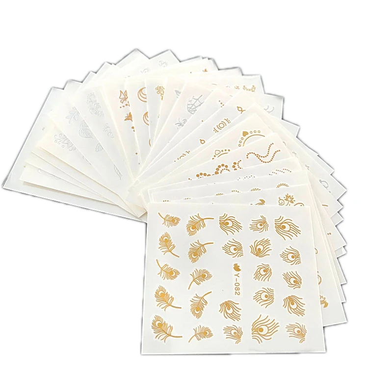 

Hot Style Gilt Silver Sticker Watermark Nail Natural Dreamcatcher Water Transfer Decals 30 Different Styles, Picture