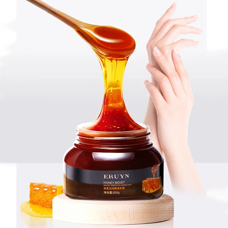 

Wholesale ERUYN private label Moisturizing and Whitening Winkle Honey Hand Wax Peeling Hand Mask