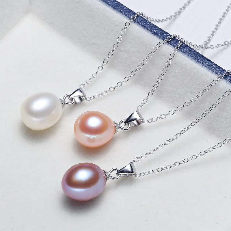 

New Design Classic Luxury S925 Sterling Silver Chain Melon Seed Buckle Freshwater Pearl Beaded Pendant Necklace