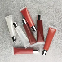 

15ml Custom Squeeze Tube Glitter Lip Gloss Private Label Long Lasting Clear Lipgloss Lip Gloss Shiny No Logo