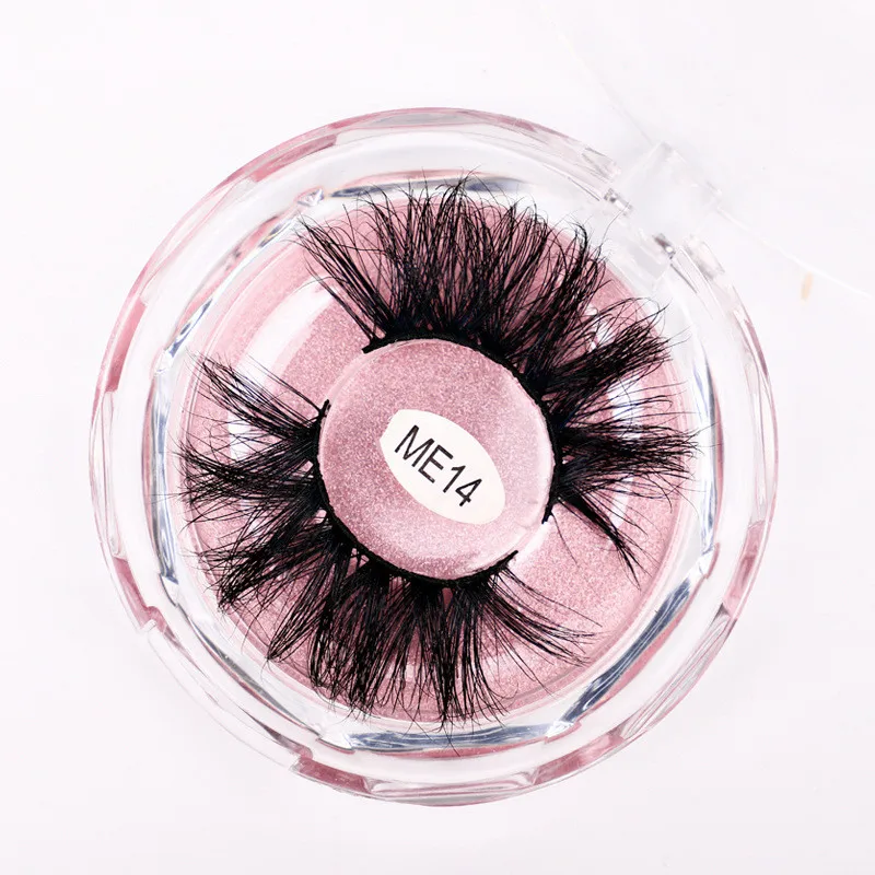 

25mm False Eyelashes Diamond Transparent Crystal Eyelashes Box Thick Long Handmade Faux Mink Lashes