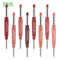 

Moisturize Waterproof Nude Matte Lip Gloss High Pigment Lipstick Matte 2 IN 1 Lipstick+Lipliner Pencil