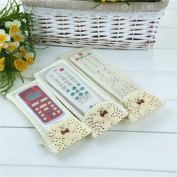 Fabric Lace Video TV Air Condition Remote control Protector Case Cover Waterproof Dust Bags