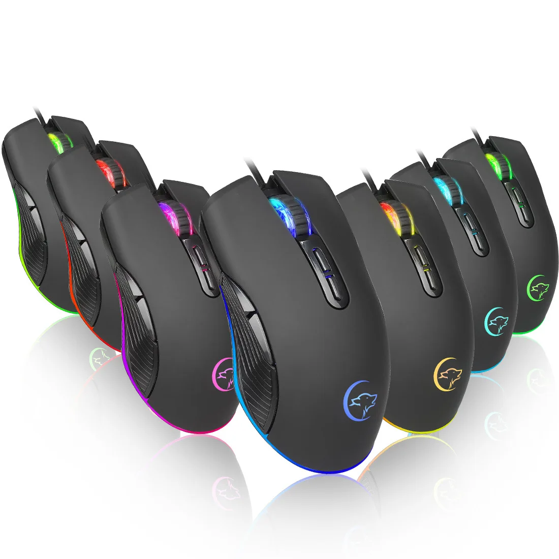 

4 color luminous wired gaming mouse USB gaming mice, Black