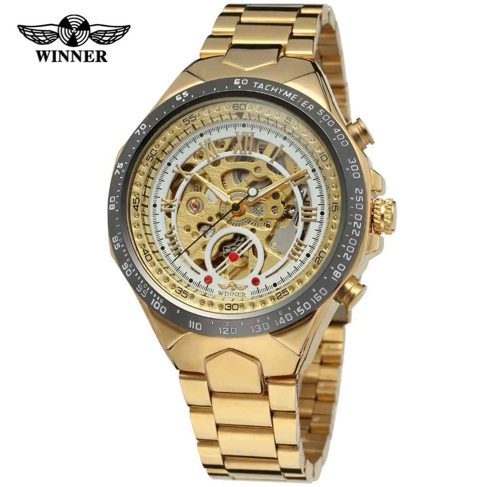 
Good Quality Brand Winner Watches Skeleton For Men Stainless Steel Watch 