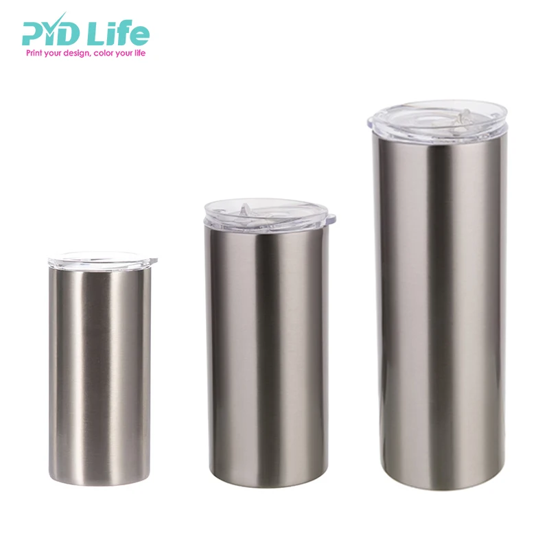 

Hot Sale Promotion Wholesale Skinny Tumbler Cups Slim Stainless Steel Double Walled Vacuum Coffee 20 oz Skinny Tumbler, Silver/white/colored