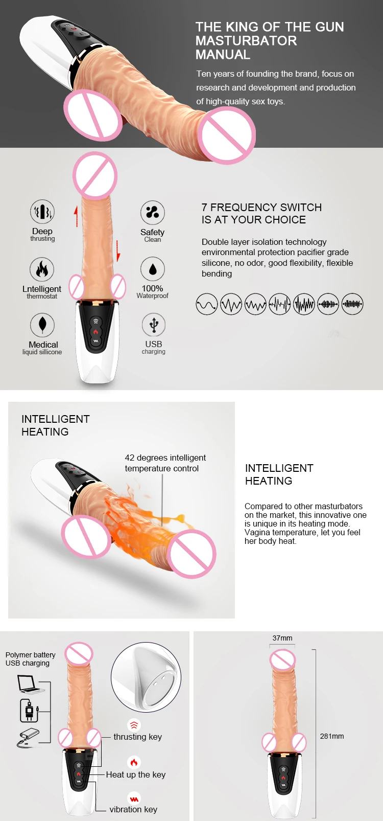 Heating Realistic Dildo Vibrator Flexible Soft Silicone Penis G Spot Vagina Vibrator Masturbator Sex Toy For Women