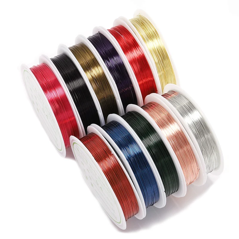 

1 Roll 0.3 0.4 Wire Diameter Roll Silver Gold Blue Wire Beading Cord String Findings DIY Beading Wire For DIY Jewelry Makings, Red/white/pink/black/blue/green/purple